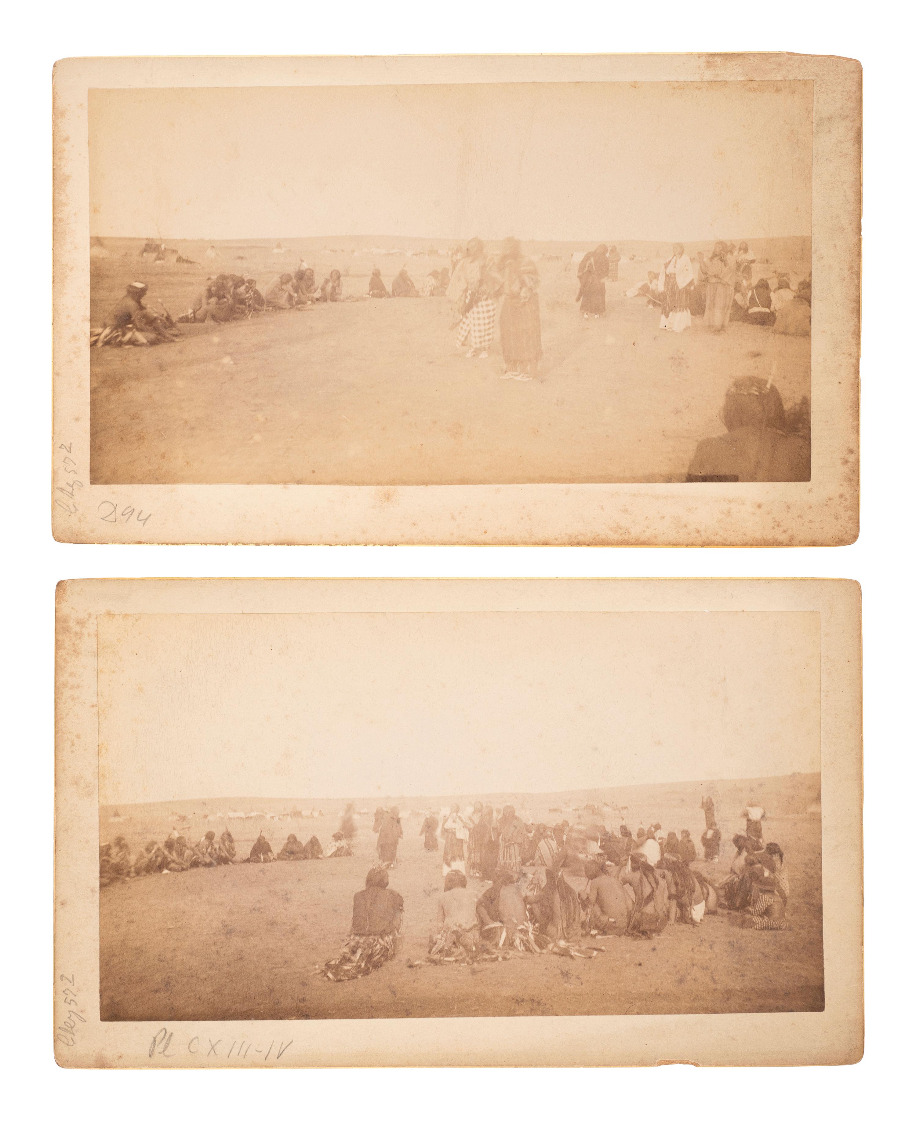 [NATIVE AMERICANS]. MOONEY, James (1861-1921), photographer. A collection of 10 photographs from Mooney’s pioneering investigations of the Ghost Dance and other Native American Circle Dances. Ca 1892-1893.