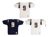 A Group of Three Vintage Jim McMahon San Diego Chargers Football Jerseys from The Collection of Sports Super Agent Steve Zucker,