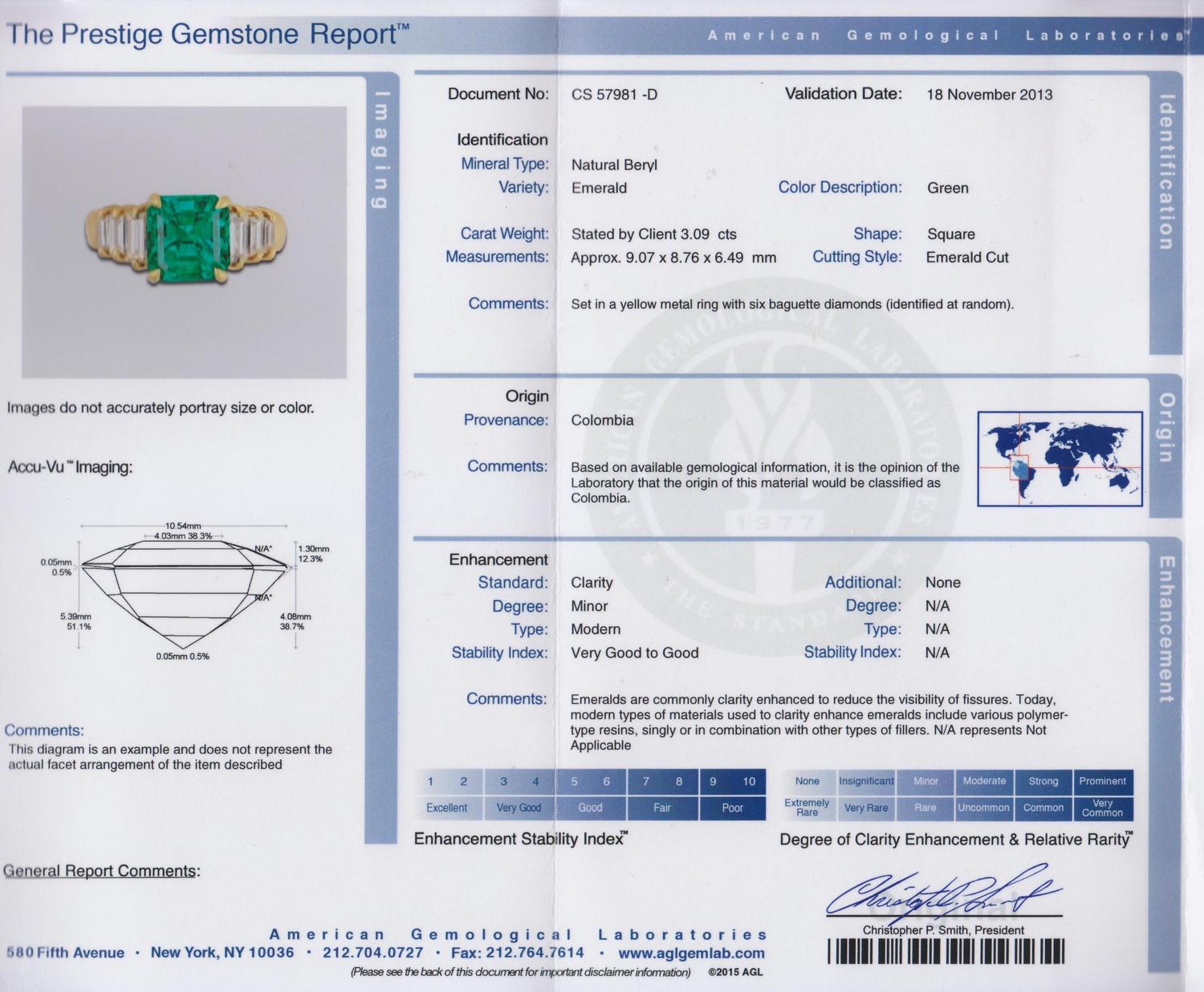 An 18 Karat Yellow Gold, Emerald and Diamond Ring, 6.70 dwts.