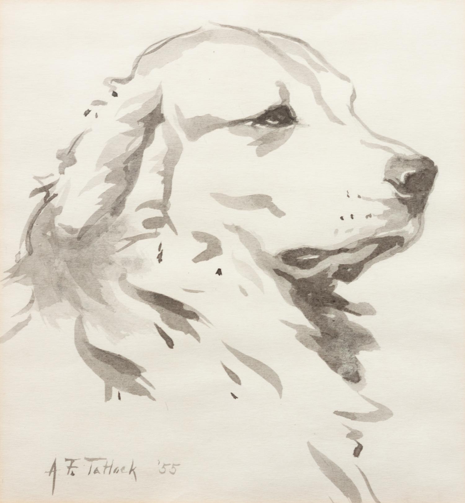 Four Works of Art depicting Great Pyrenees Largest: 14 7/8 x 20 1/2 inches.