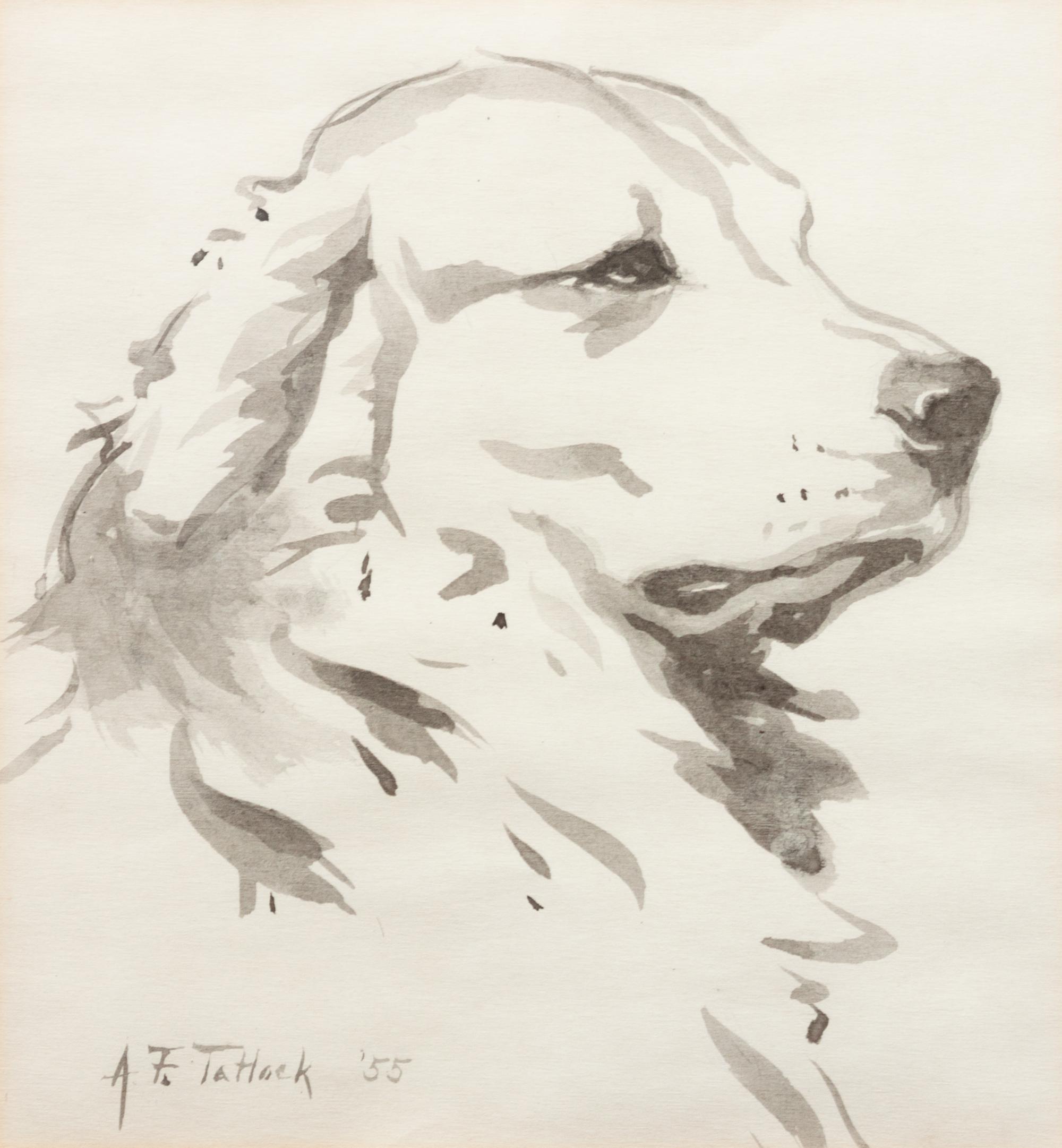 Four Works of Art depicting Great Pyrenees Largest: 14 7/8 x 20 1/2 inches.