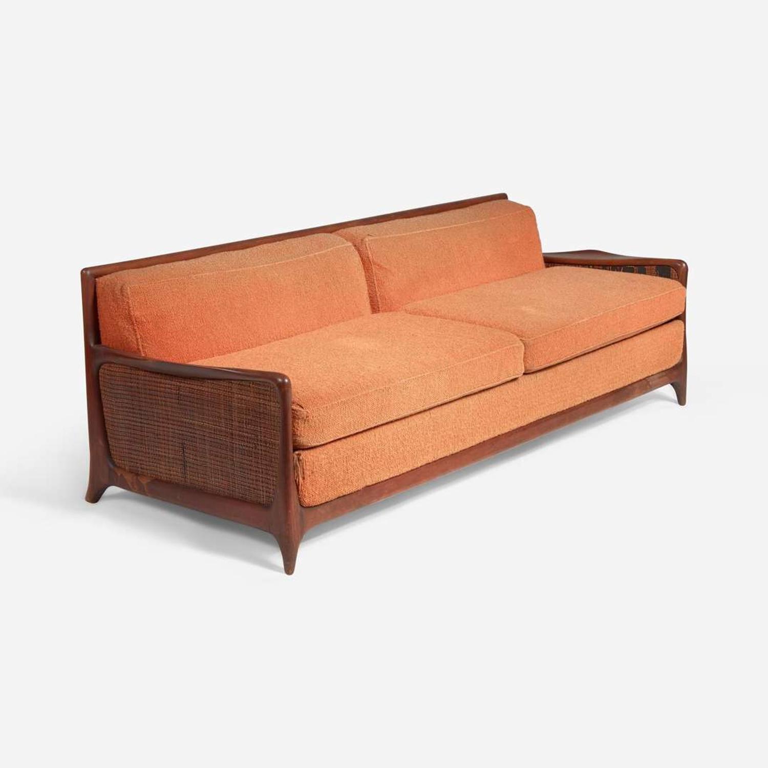 Vladimir Kagan (American, 1927-2016) The Kagan Family Contour Convertible Sofa with Caning, Model 509, Kagan-Dreyfuss, Inc., USA, circa 1958