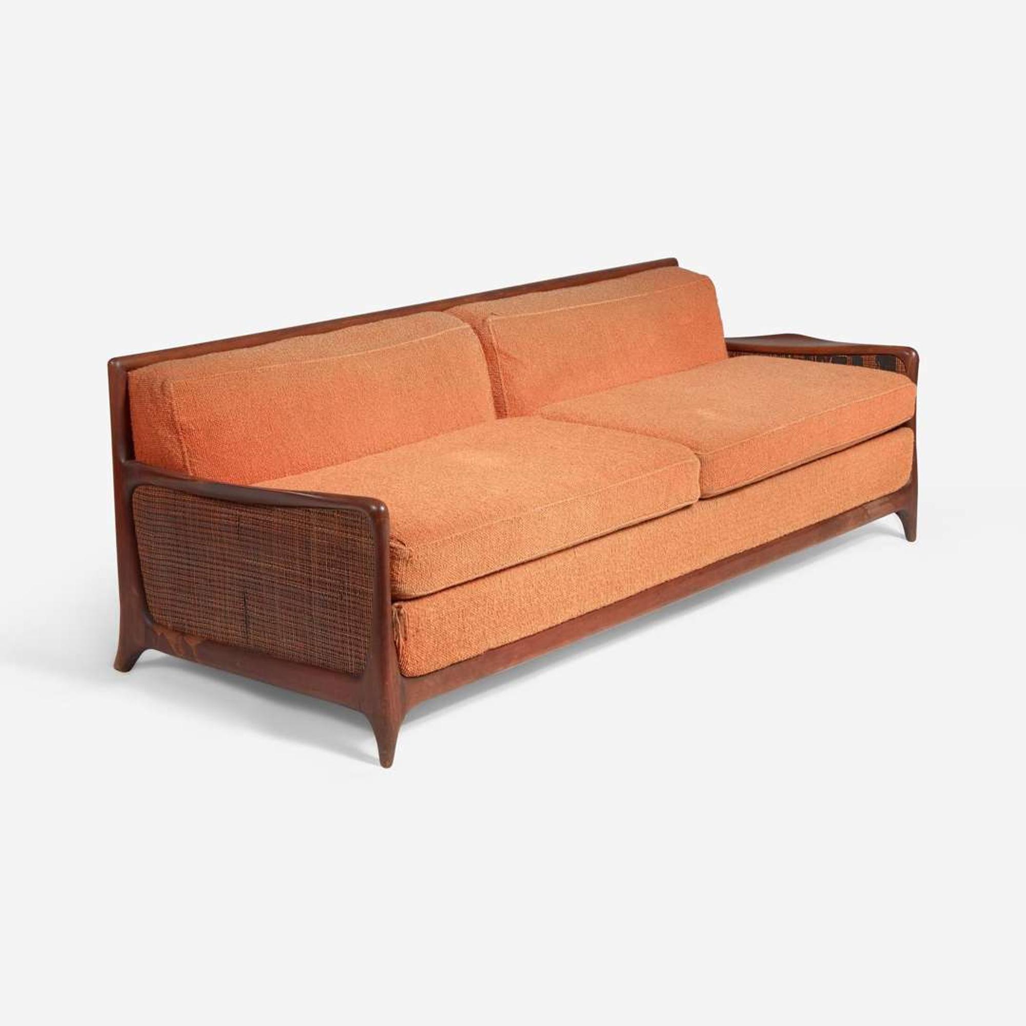 Vladimir Kagan (American, 1927-2016) The Kagan Family Contour Convertible Sofa with Caning, Model 509, Kagan-Dreyfuss, Inc., USA, circa 1958