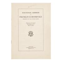 [Presidential] Roosevelt, Franklin D. Inaugural Address of Franklin D. Roosevelt, President of the United States...1933.
