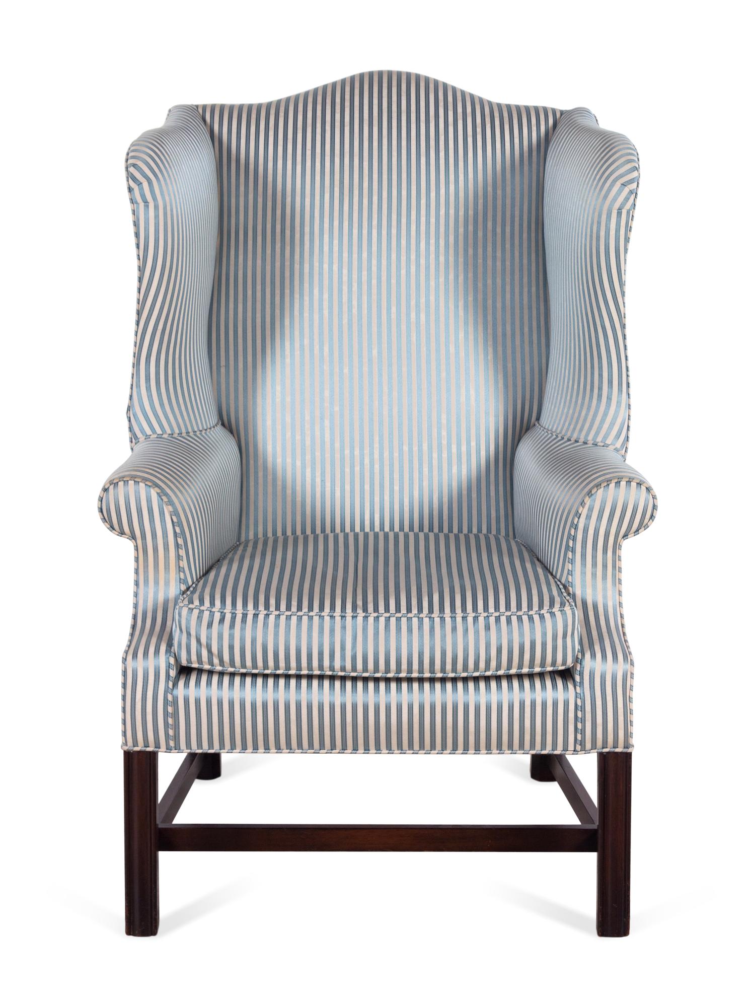 A George III Style Mahogany Wingback Armchair