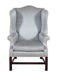 A George III Style Mahogany Wingback Armchair