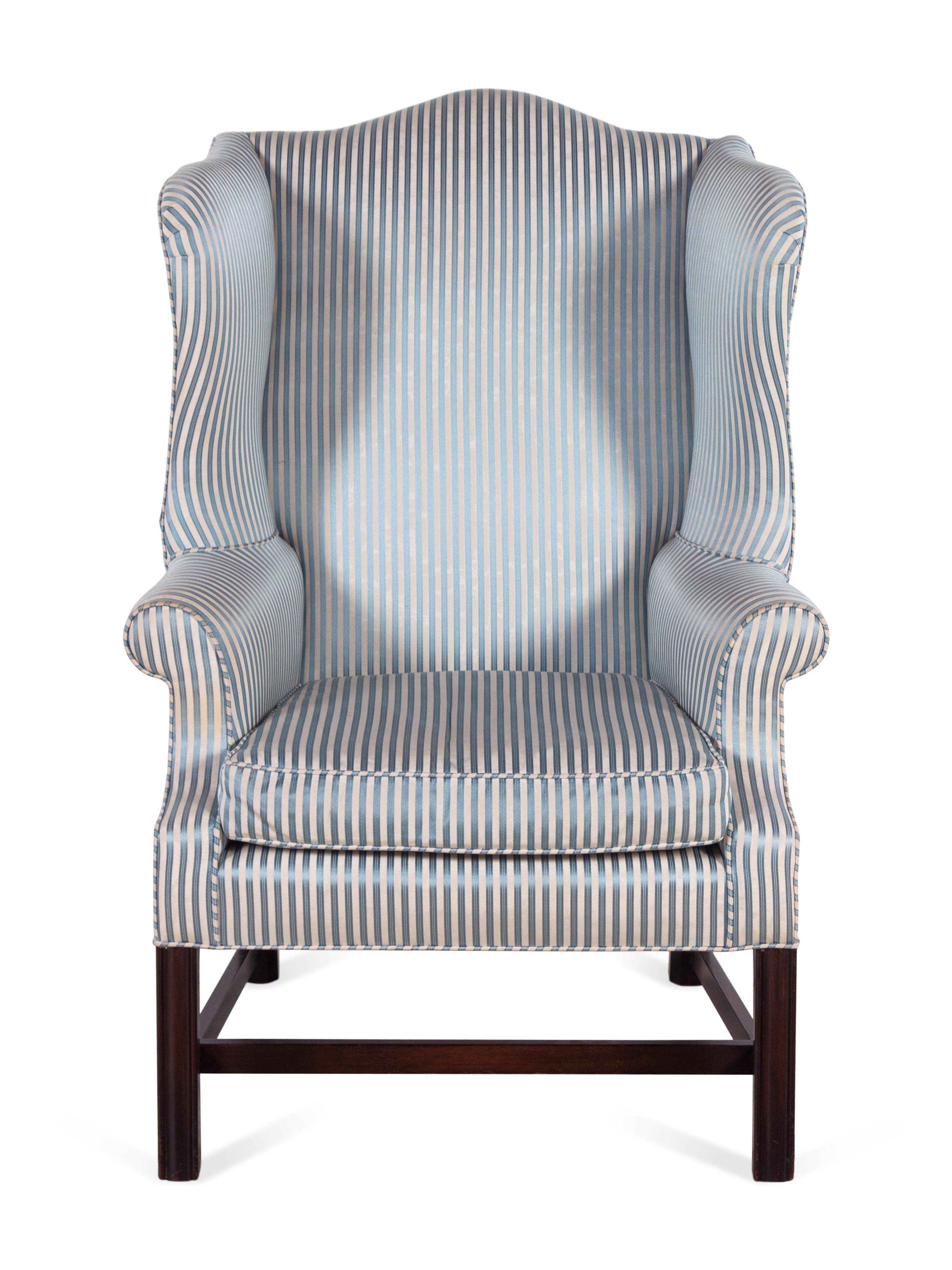 A George III Style Mahogany Wingback Armchair
