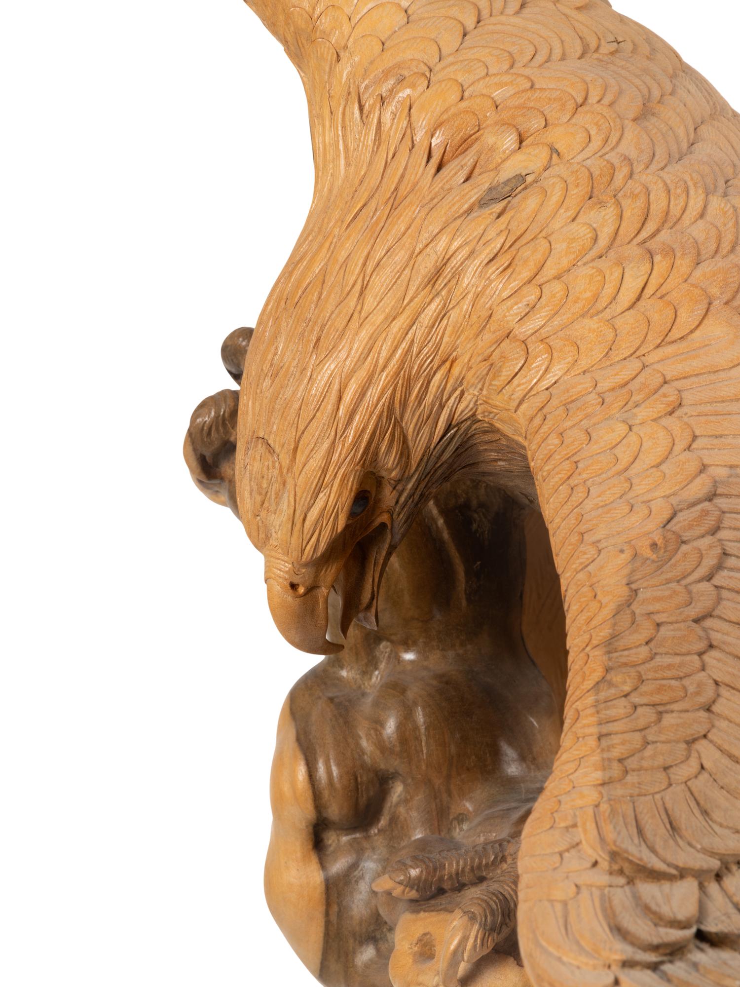 Hand-carved Wood Eagle