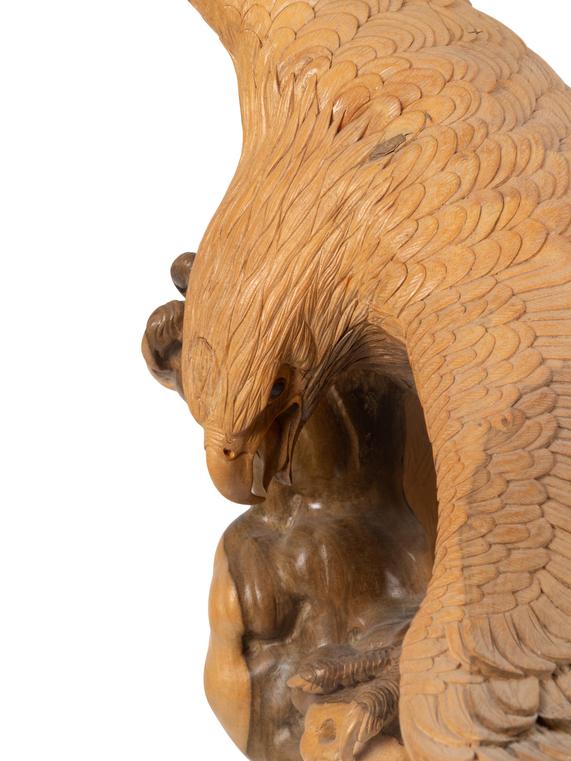 Hand-carved Wood Eagle