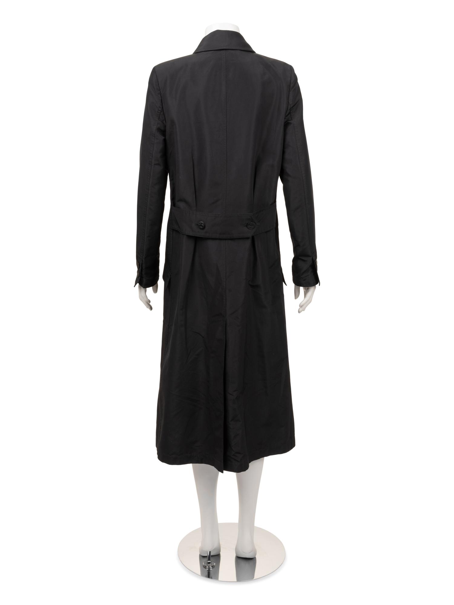 Chanel Double-Breasted Taffeta Coat with Camellia Pins