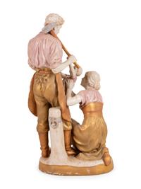 A Large Royal Dux Porcelain Figural Group