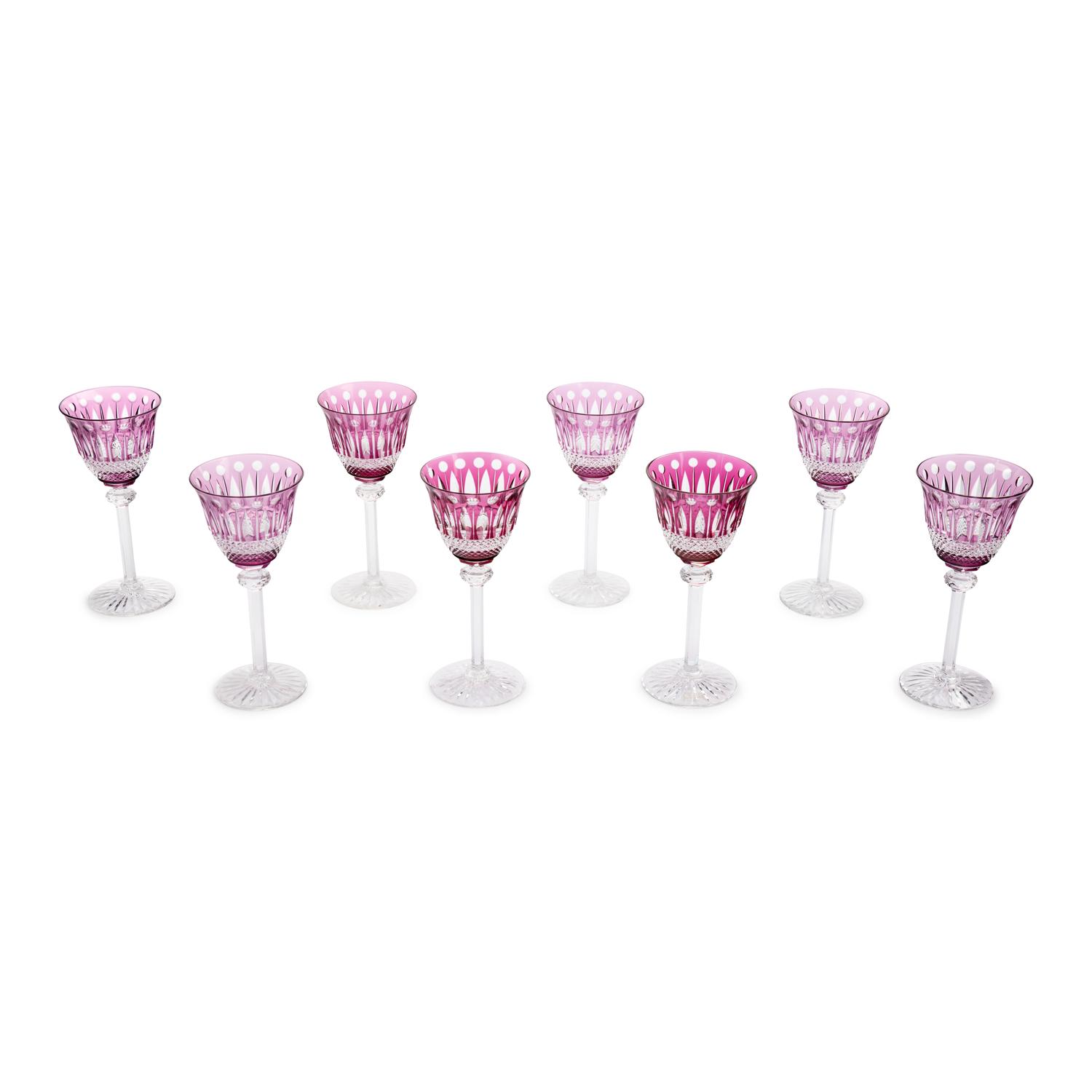 A Set of Eight Saint-Louis Cut-to-Clear Wine Glasses