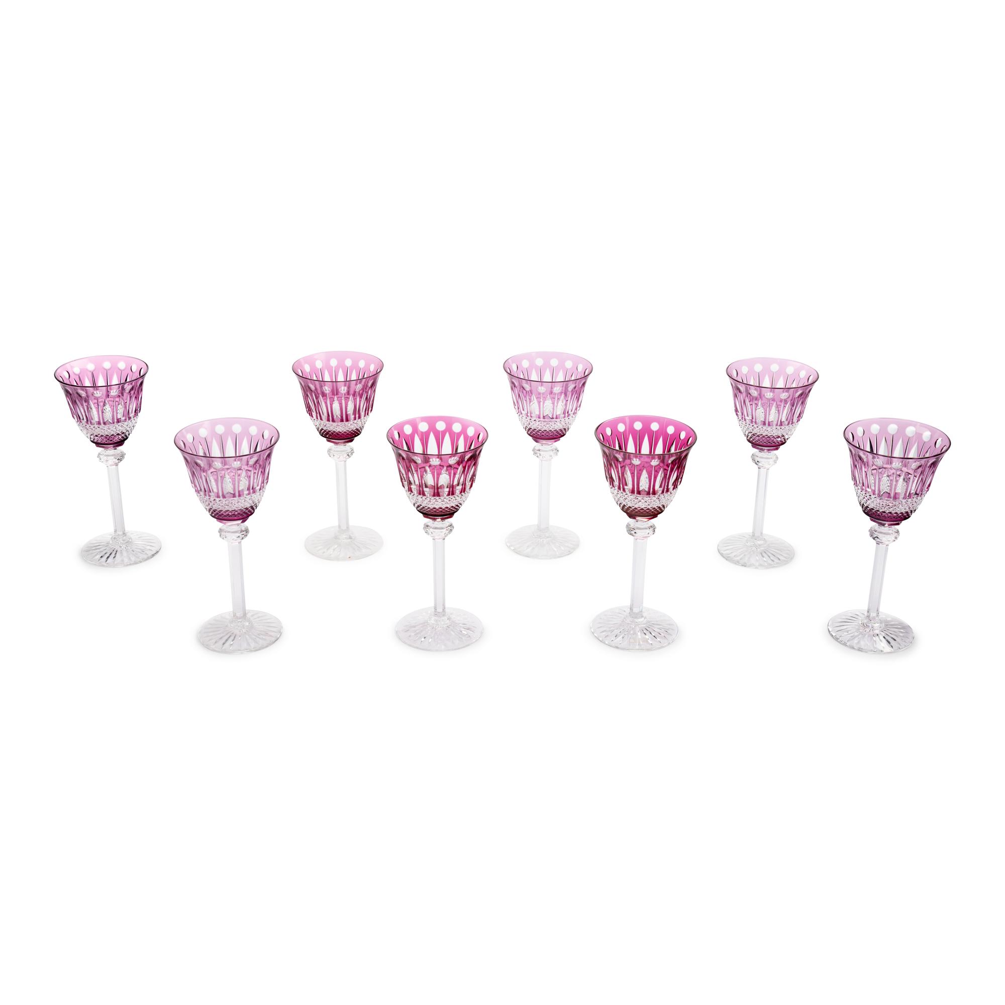 A Set of Eight Saint-Louis Cut-to-Clear Wine Glasses
