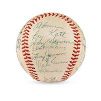 A 1952 New York Giants Team Signed Autograph Baseball