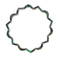 A Sterling Silver and Azurmalachite Mosaico Azteca Necklace, Los Castillo, Circa 1940-50's. 28.90 dwts.