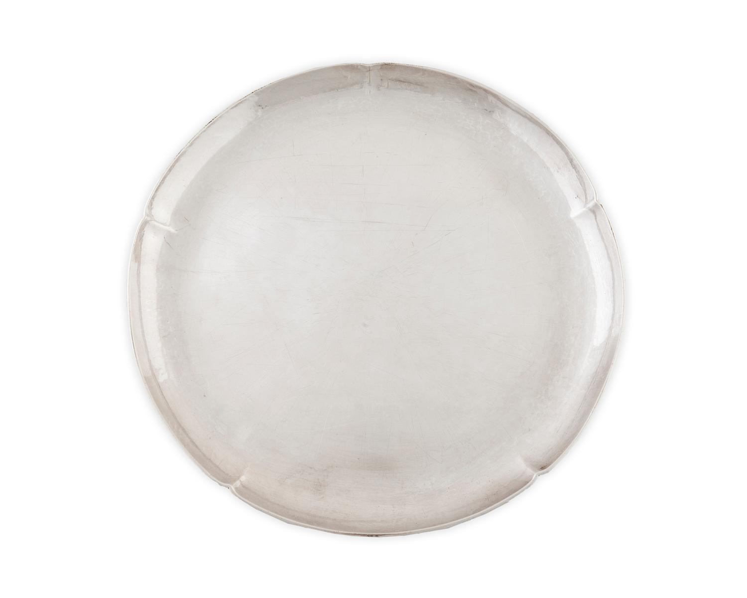 An American Art Deco Hand Wrought Silver Circular Tray
