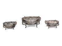 A Victorian Silver Three-Piece Garniture