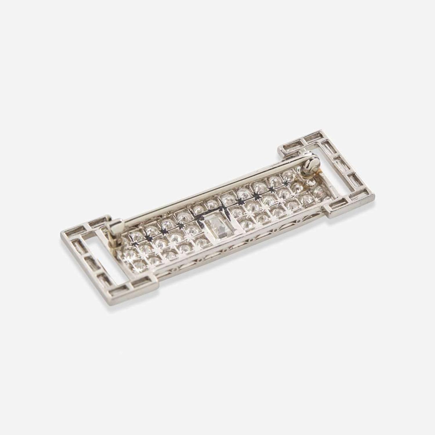 A Platinum and Diamond Brooch