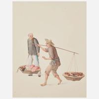 Chinese School 19th century Group of Thirteen Works Depicting Chinese Occupations