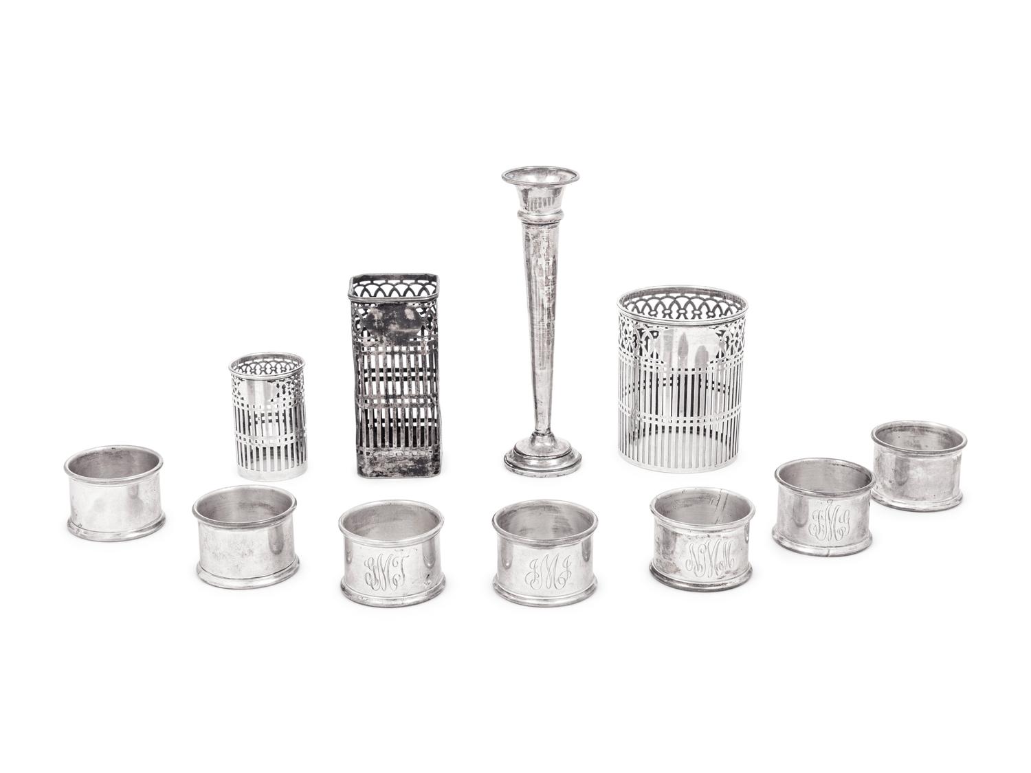 Eleven American Silver Table Articles