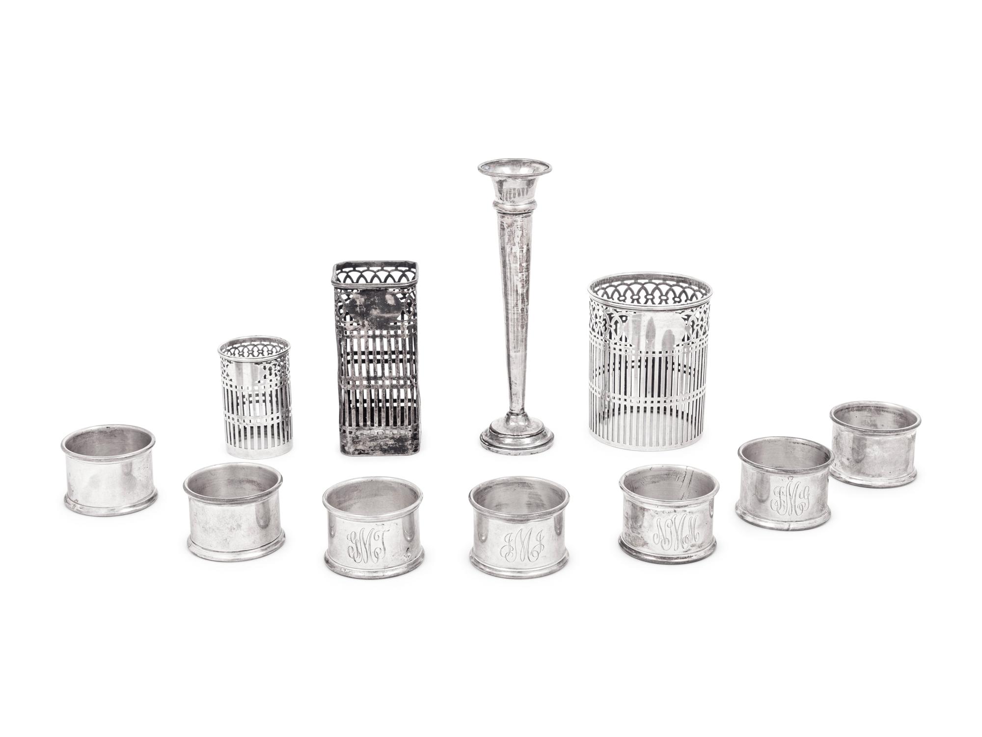 Eleven American Silver Table Articles