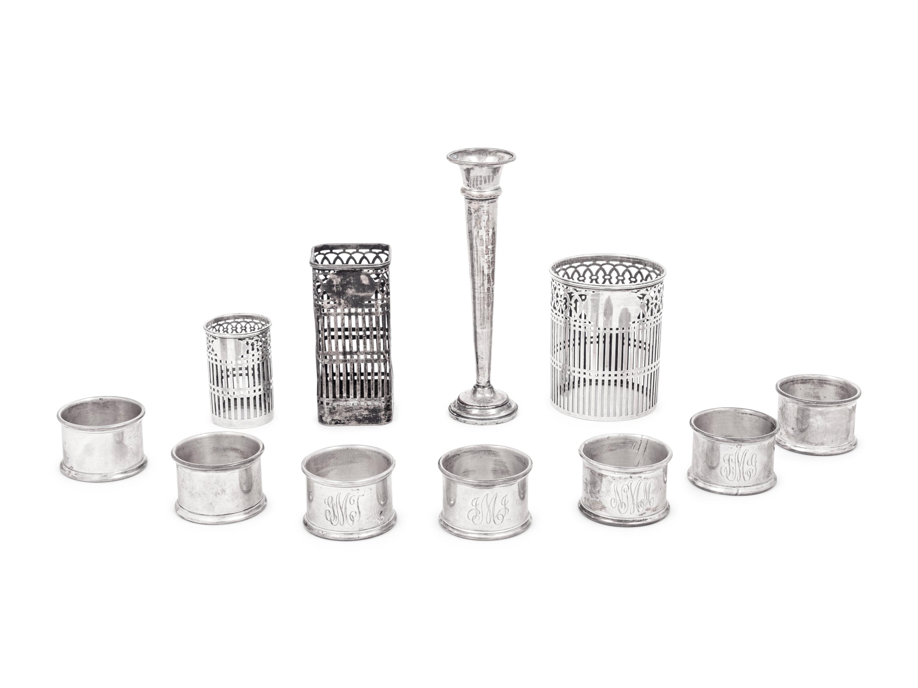 Eleven American Silver Table Articles