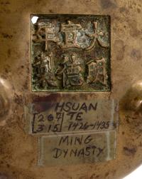 A Gilt Bronze Incense Burner Diameter 4 inches. — LATE 19TH/20TH CENTURY
