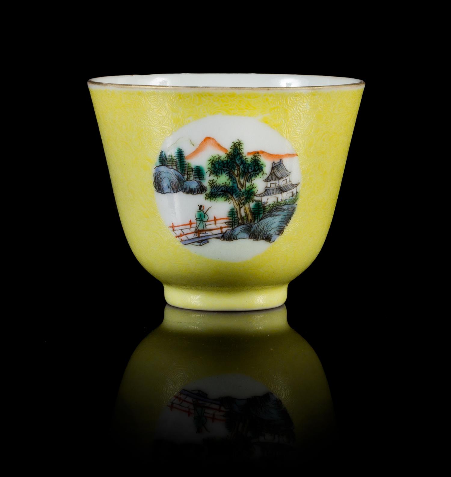 A Small Famille Jaune Porcelain Cup Height 2 1/2 inches. — GUANGXU PERIOD (1875-1908)