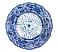 A Japanese Blue and White Porcelain Plate