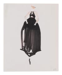 Two Alber Elbaz for Geoffrey Beene Fashion Illustrations, c. 1989
