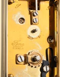 An Asprey and Co. Malachite and Brass Carriage Clock