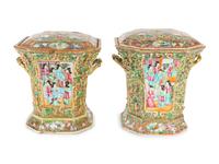 A Pair of Chinese Famille Rose Porcelain Bough Pots — EARLY 19TH CENTURY