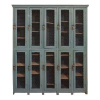 A Painted Ten Door Locker 70" W x 13" D x 82" H — Italy, Circa 1940