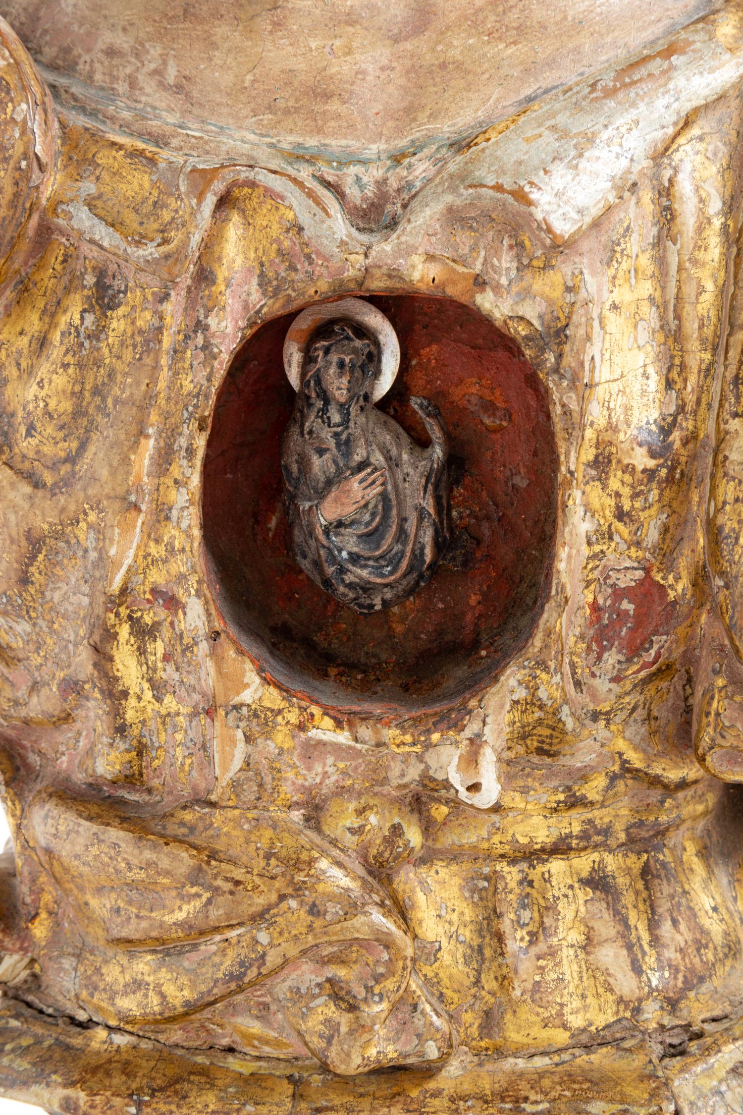 A Continental Painted Reliquary Bust