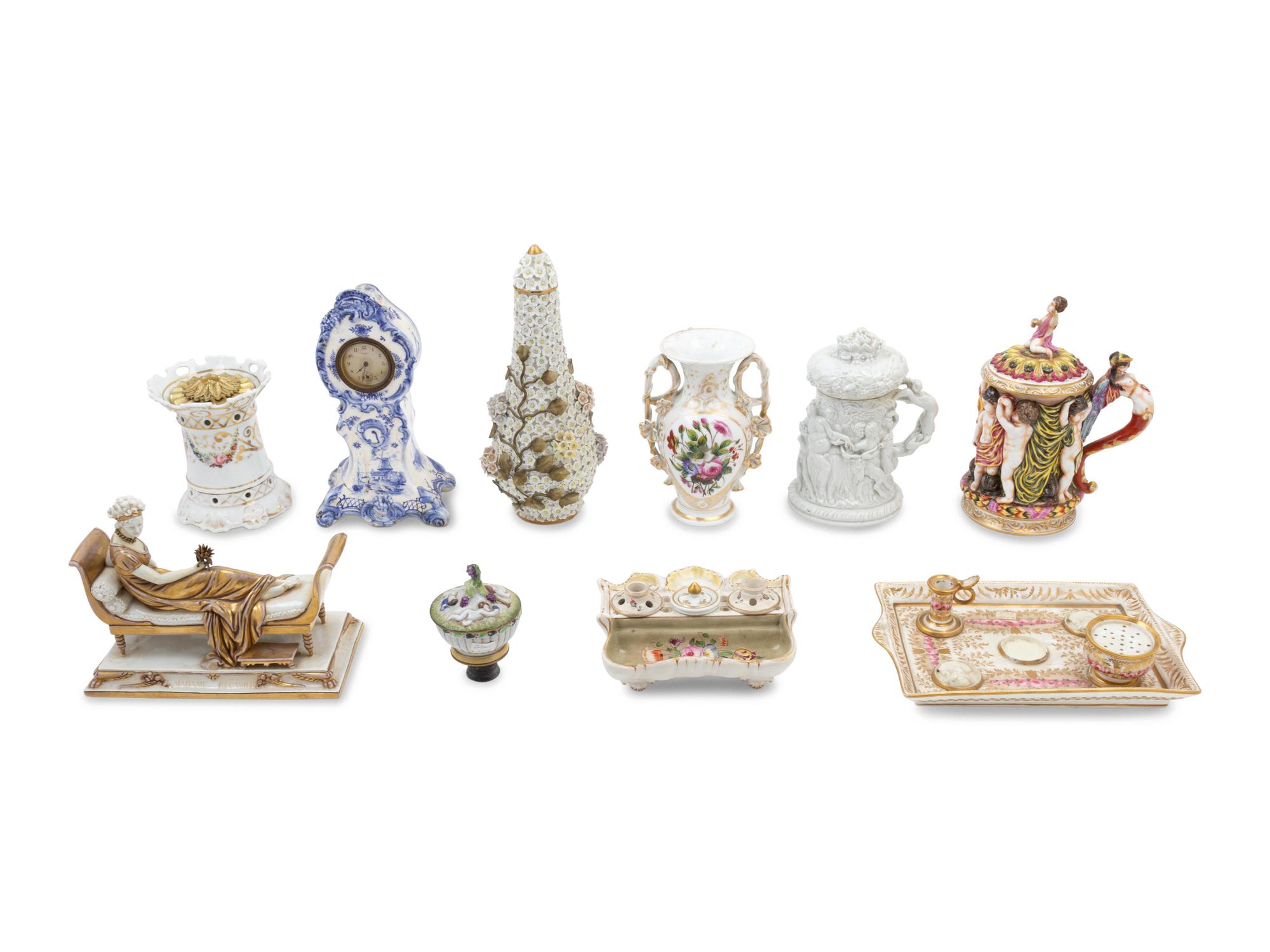 A Group of Continental Porcelain Articles