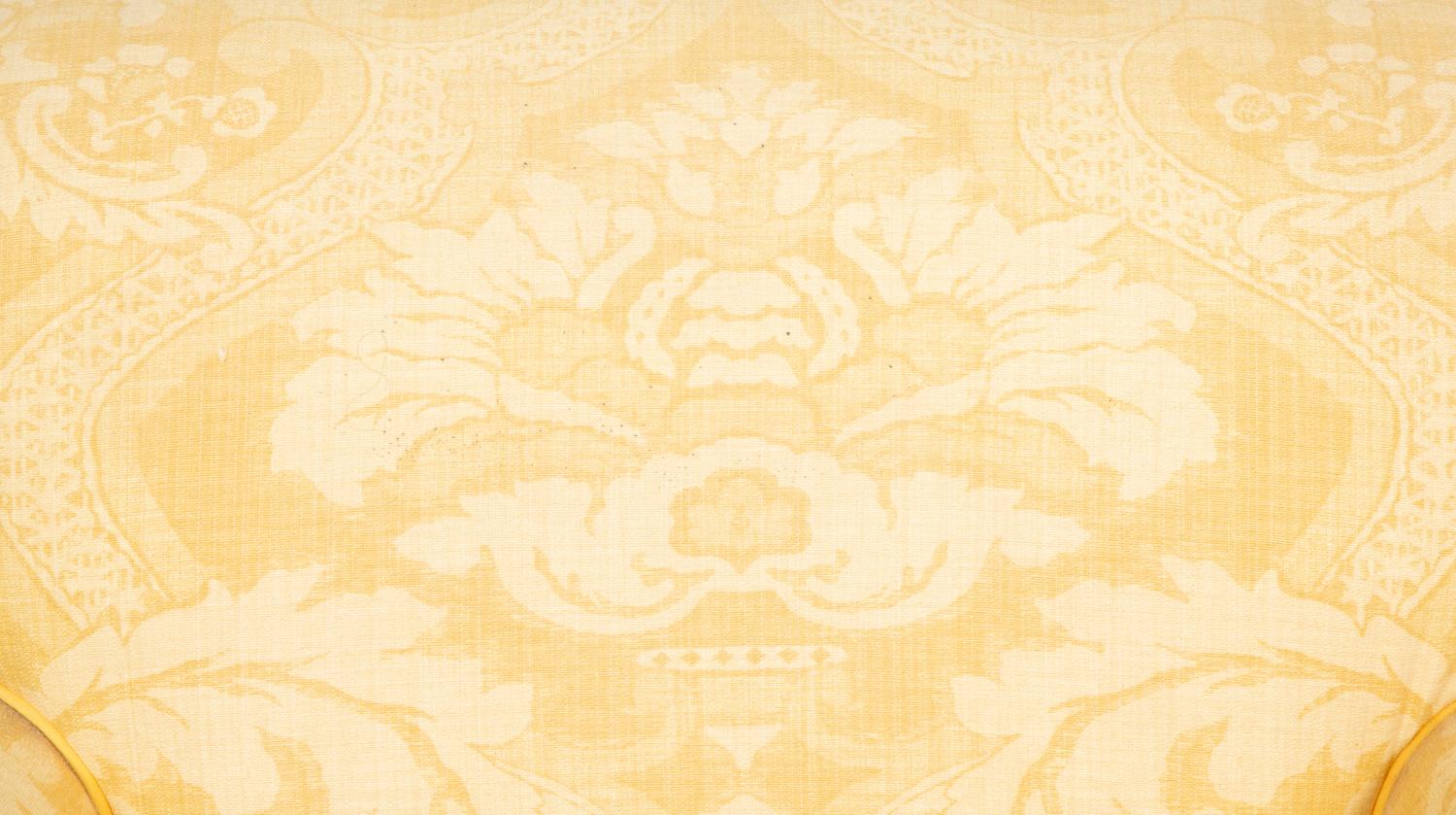 A Yellow-Cotton Upholstered Easy Chair