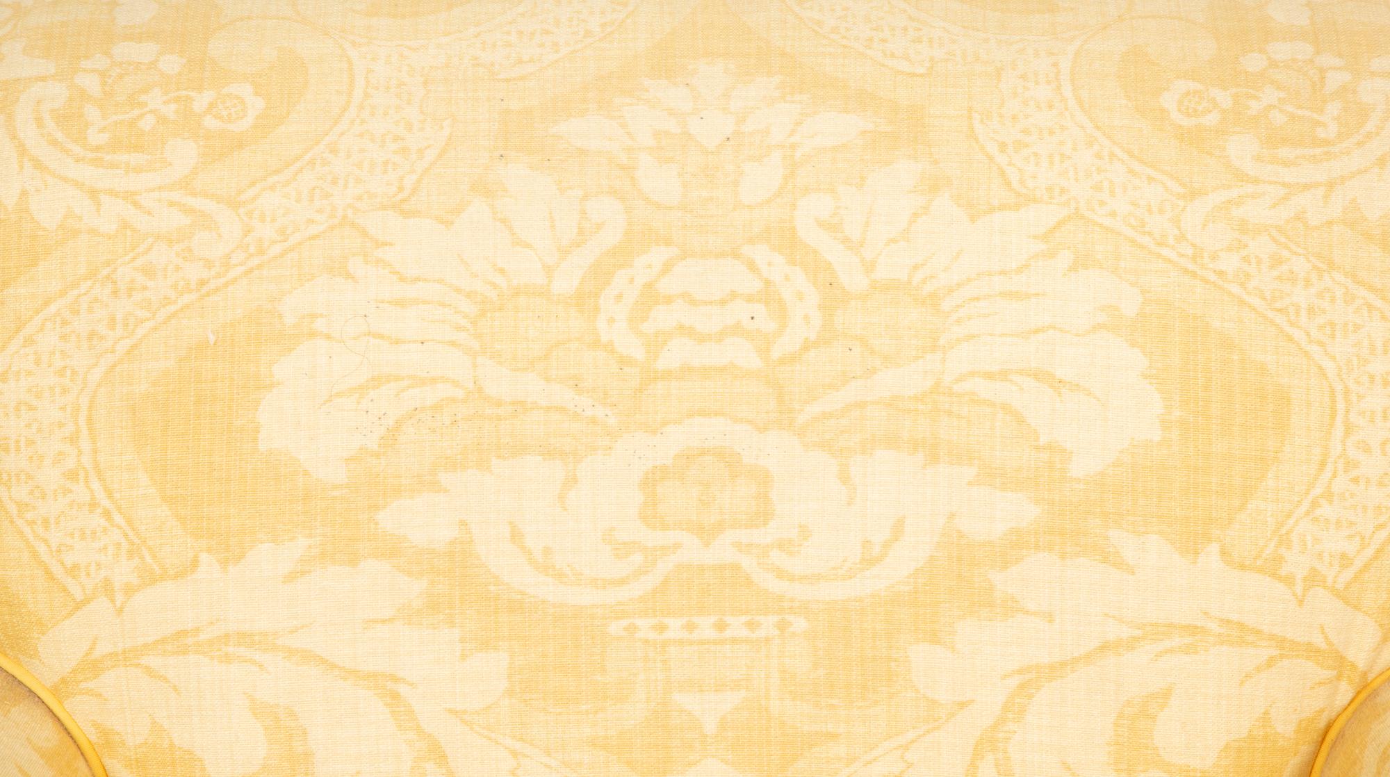 A Yellow-Cotton Upholstered Easy Chair