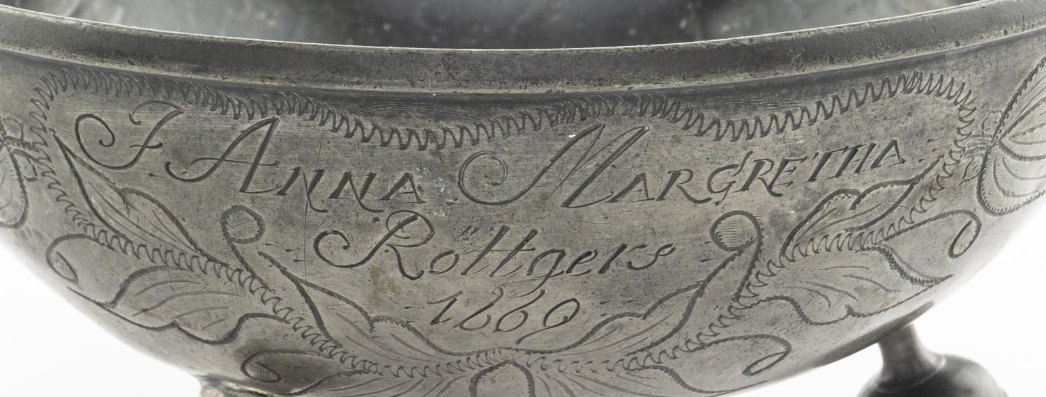 A Continental Pewter Bowl