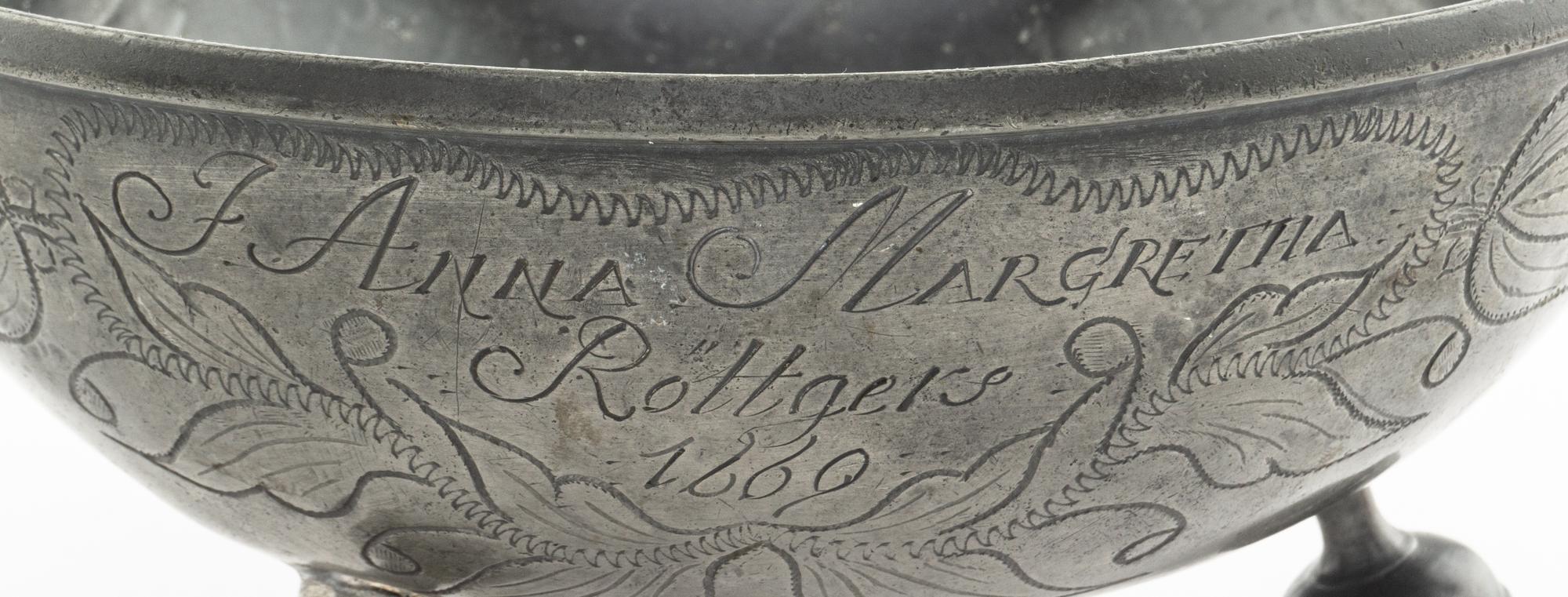 A Continental Pewter Bowl