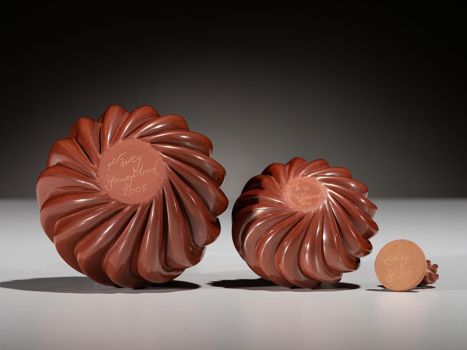 Redware Pottery Swirl Jars 2015 and 2021