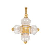 KATY BRISCOE, ROCK CRYSTAL AND DIAMOND MALTESE CROSS PENDANT