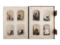 [CIVIL WAR] 2 CDV albums cont. portraits of soldiers, naval subjects, and North and South Americans.