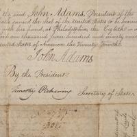 [Presidential] Adams, John. Manuscript Document, signed