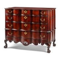 A Dutch Mahogany Serpentine-Front Chest of Drawers