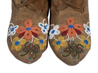 Northern Cree Beaded Moose Hide Boot Moccasins