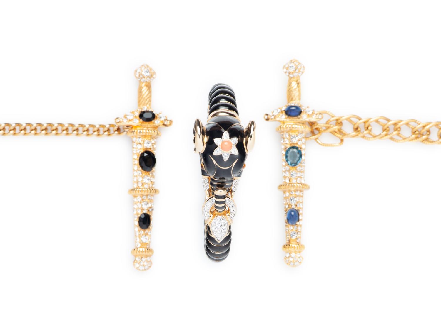 Four Costume Jewelry Pieces, Louis Vuitton and Kenneth Jay Lane