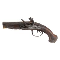 French Double Barrel Flintlock Pistol by Rennes Jourjon
