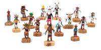 A Group of Fifteen Hopi Kachina Dolls Height of tallest 2 inches. — Bess Yanez