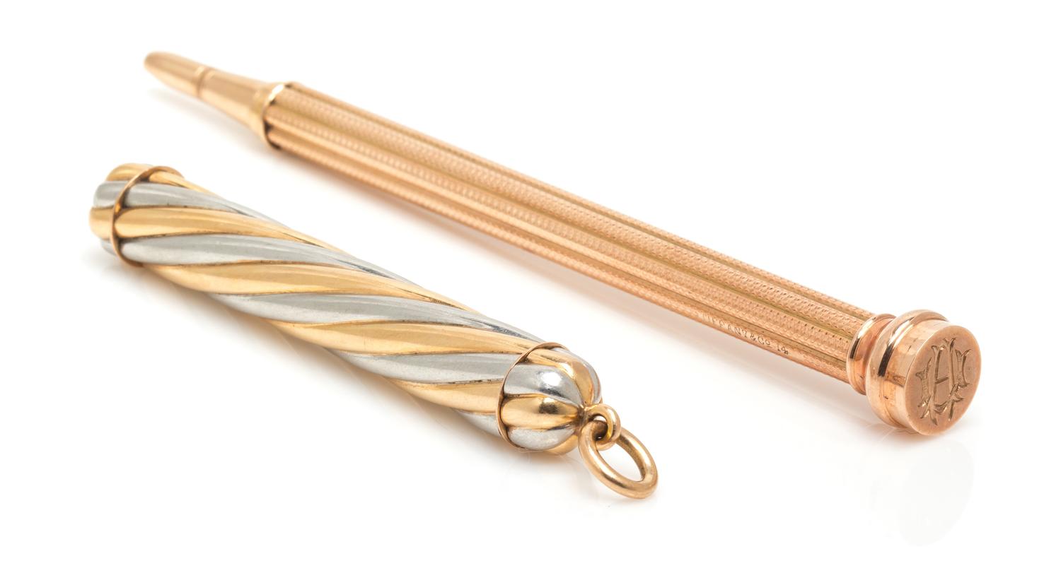 A Collection of Antique Gold Mechanical Pencils, Tiffany & Co., 35.80 dwts.