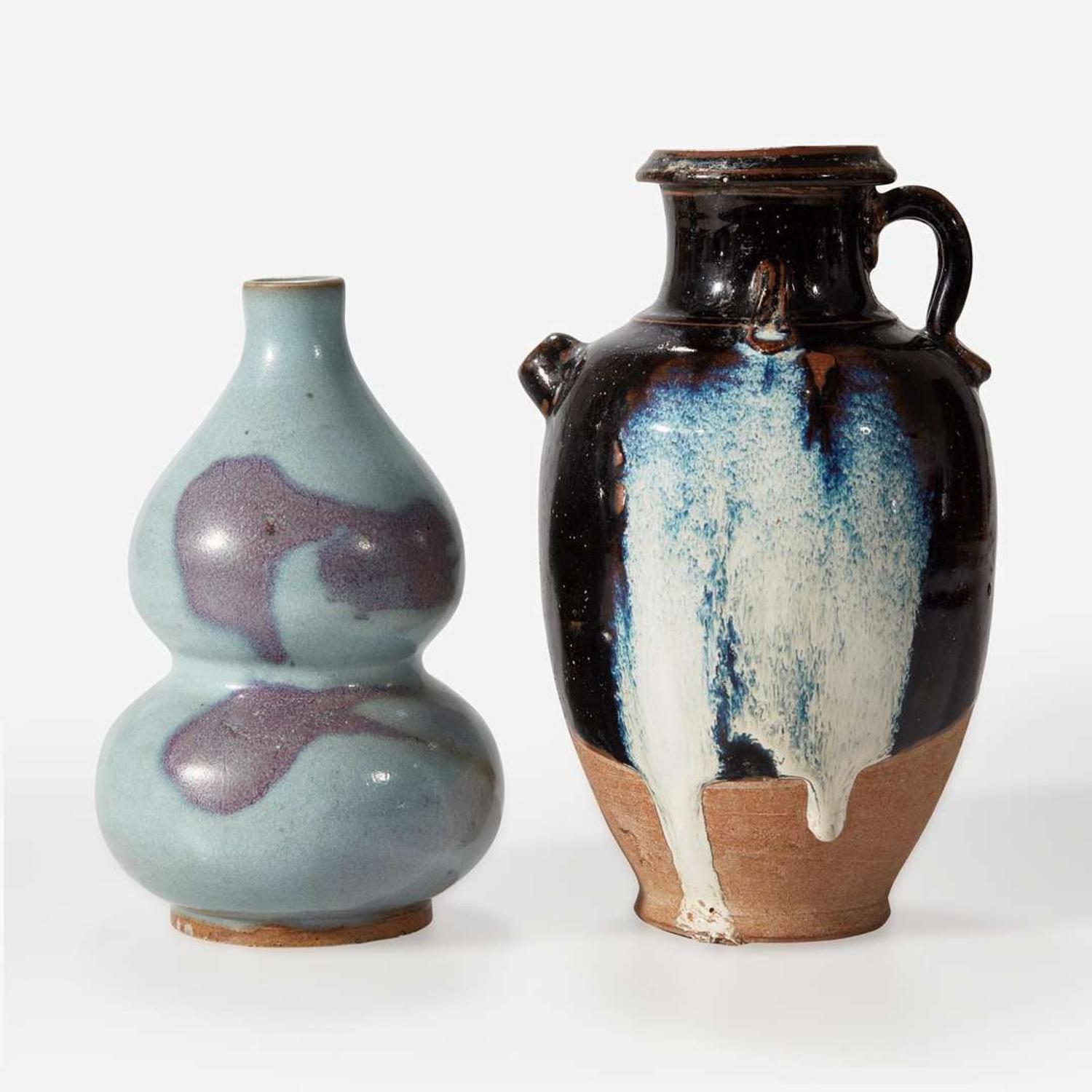 A Chinese Junyao style vase and a phosphatic-splashed ewer